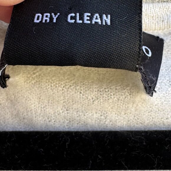 Sutton Studio Womens White Cashmere 3/4 Sleeve Buttoned Cuffs Knit Sweater L - Picture 9 of 9